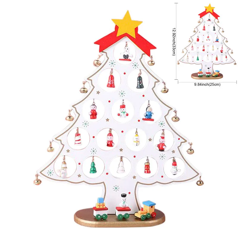 Wooden Artificial Desk Christmas Tree For Home Xmas Decorations Ornaments Kids Mini Wood tree Gift Cristmas Party Decoration