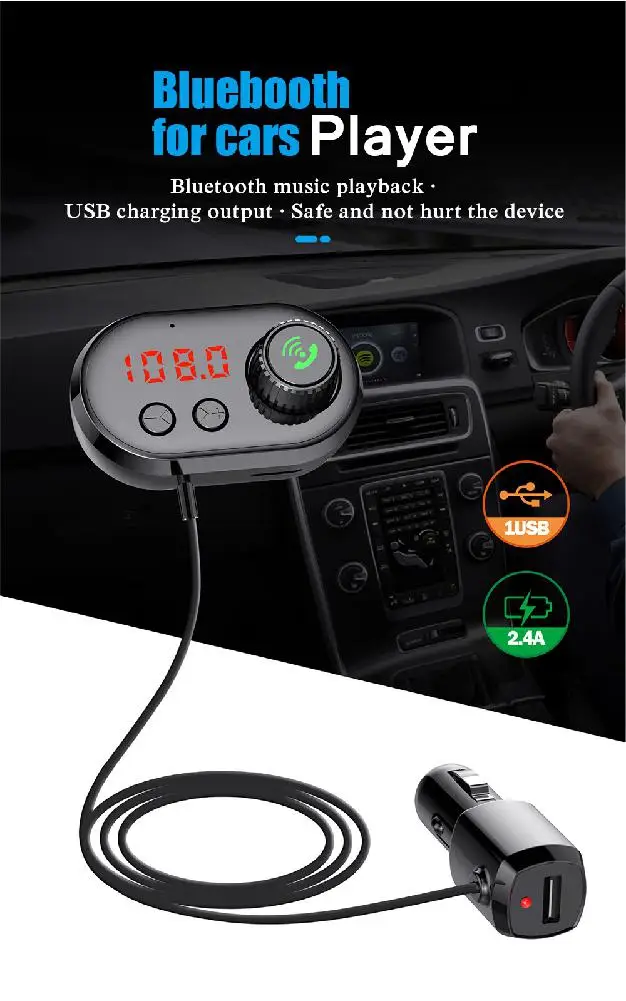 MeterMall 5V 2.4A usb зарядка твердый ароматерапия ядро MP3 автомобильный Bluetooth плеер с держателем