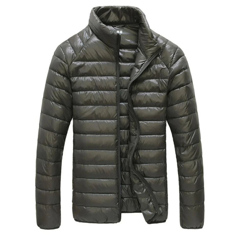 NaranjaSabor, мужской зимний ультра легкий пуховик, мужское повседневное теплое пальто, водонепроницаемая однотонная портативная куртка, Мужская брендовая одежда N627 - Цвет: Army Green