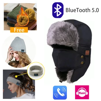 

Winter Warm Beanie Ski Hat Wireless bluetooth Smart Cap Headset Headphone Speaker Mic Music Running Sport Elastic Sweatband