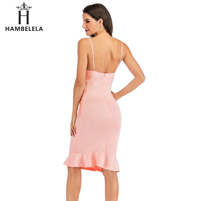 HAMBELELA New Bandage Dress Sleeveless Knee Length Pencil Bodycon Lady Work Office Lace Dresses Vestido De Renda Autumn Dress (7)
