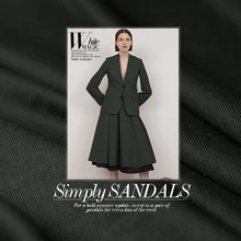 Шерстяная Костюмная Ткань высокопрочная камвольная саржевая шерстяная атмосферная армейская зеленая весенняя и осенняя высококачественная одежда на заказ ткань