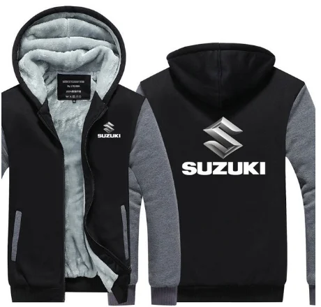 Зимняя теплая толстовка с капюшоном для мужчин Suzuki, Мужская толстовка, фирменное пальто на молнии, толстовки, флисовая куртка, пальто N f