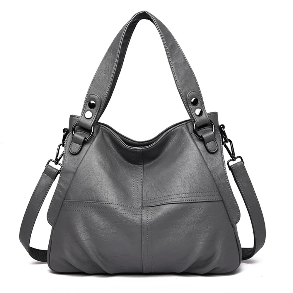 Gray Bolsas De Mujer Leather luxury handbags women bags designer handbags high quality ladies hand bags crossbody for women Sac - Цвет: Gray