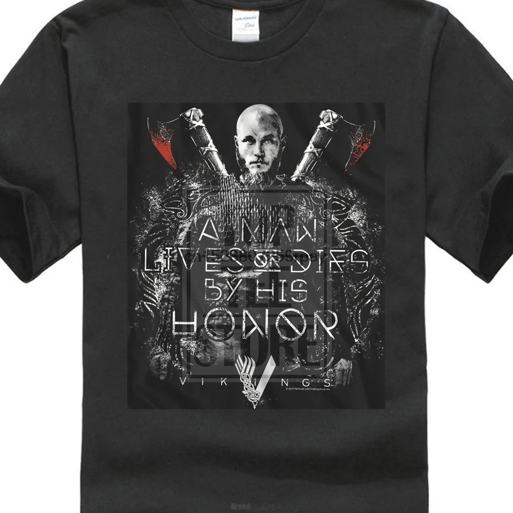 Vikings Honor футболка Ragnar Lothbrok история миф ТВ шоу мужские черные Sm 4Xl | Мужская одежда