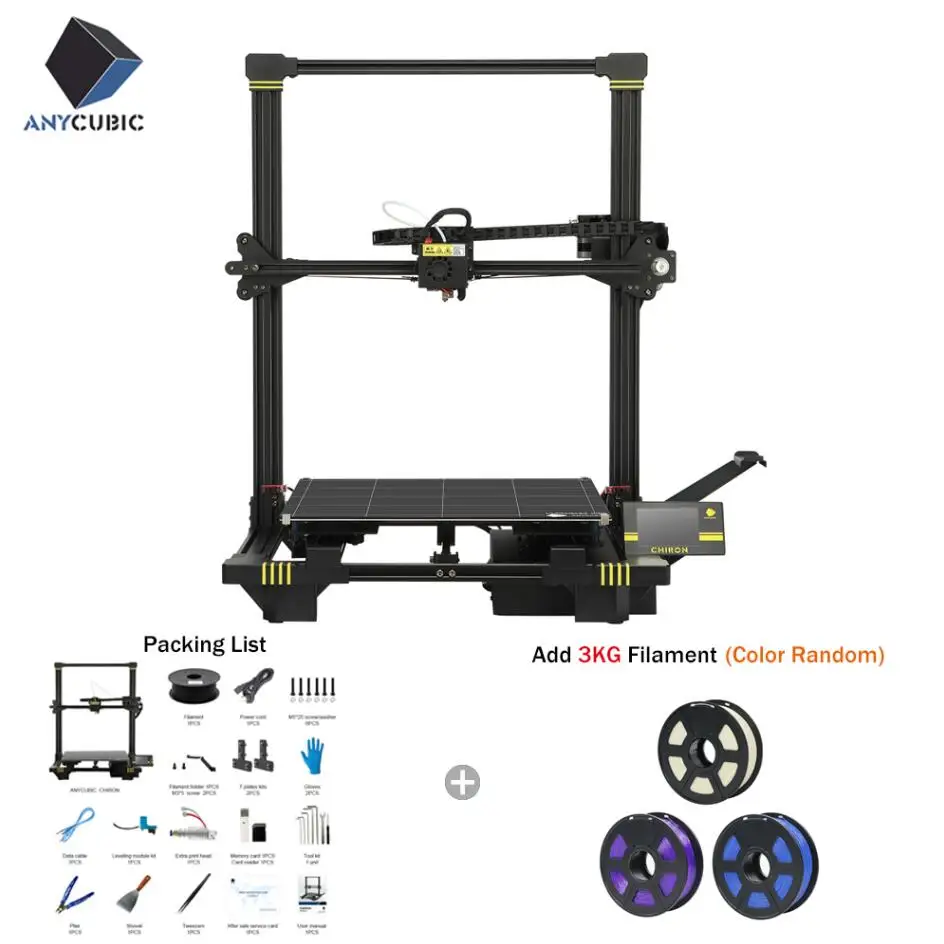 Anycubic 3d принтер anycubic Chiron плюс большой размер печати дешевый 3D принтер 400*400*450 мм печать DIY наборы FDM TFT impresora 3d - Цвет: Chiron add 3kg