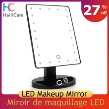 LED Touch Screen Makeup Mirror Professional Vanity Mirror With 16 LED Lights Health Beauty Adjustable Countertop 180 Rotating