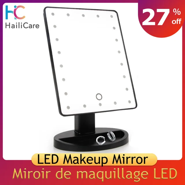 $US $17.67  Touch Screen Makeup Mirror Professional Vanity Mirror With Lights Health Beauty Adjus