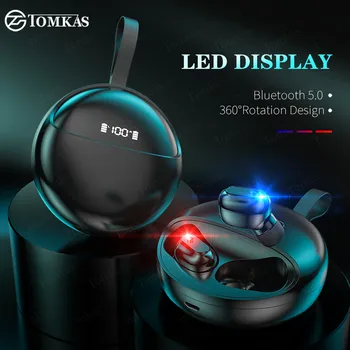 

Wireless Bluetooth Earphones 360 Rotation Hifi Stereo TWS Bluetooth 5.0 Earphones True Wireless Headset With Mic For Smart Phone