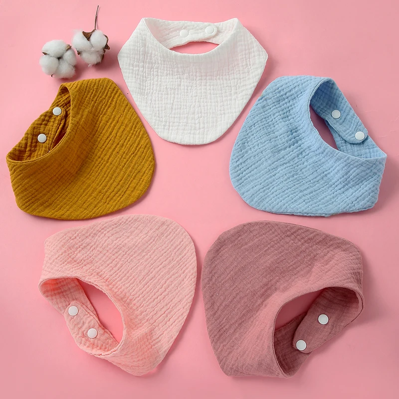 5 pieces/lot Baby Bibs Triangle Kids Cotton Bibs Saliva Towel Baby Boys Girls Feeding Apron Cotton Bandana Bibs