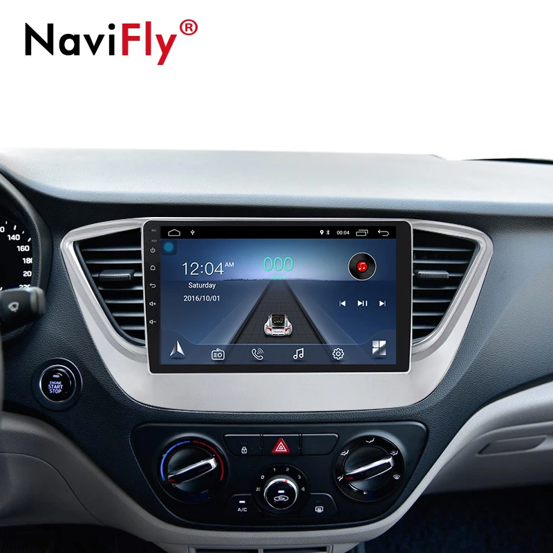 Excellent NaviFly Android 8.1 car multimedia player for Hyundai Verna Solaris 2017 2018 car gps navigation Autoradio map 1024*600 HD AM FM 5