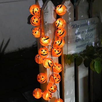

1.5m 10led Halloween Pumpkin Light Lantern String Lights For Halloween Party Tree Fence Decor Home Indoor Decoration Lantern Lig