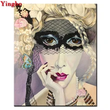 Маска для женщин, алмазная картина для леди, сделай сам, Алмазная мозаика, фото на заказ, портрет, 3d вышивка бисером, вышивка крестиком, мозаика, современное искусство, подарок