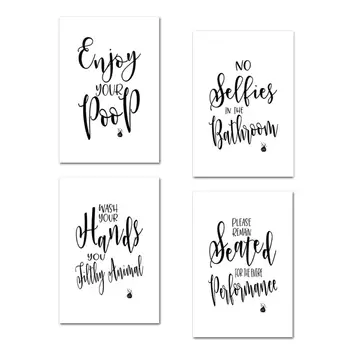 

Bathroom Quotes and Sayings Art Prints (Set of 4 Unframed - 12 x16 Inches)