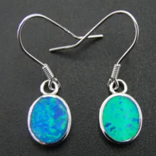 

Personality Fashion Sliver Plated Blue Opal Earring Gift Giving