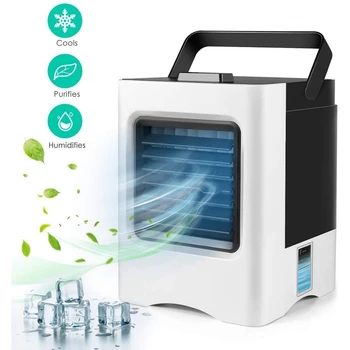 

Personal Space Air Conditioner, Air Cooler Mini USB Fan Purifier Humidifier Desktop Cooling Fan with 3 Speeds for Home