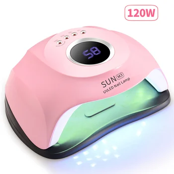 

UV Nail Lamp Dryer 120W LED Lamp Nail dryer Curing Gels Polish 10/30/60S Timing Professional Manicure Lamp With Smart Sensing