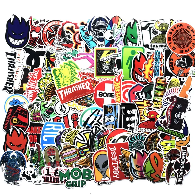 100 cool skateboard fashion Stickers For Suitcase Skateboard Laptop Luggage Fridge Phone Car Styling DIY Decal waterproof 3