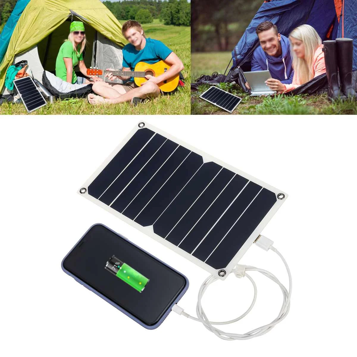 10 Вт 6В 1700mA Панели солнечные Sunpower solar Cells 260x140x2,5 мм с мультипокрытием и светильник Поддержка USB зарядка для наружных работ