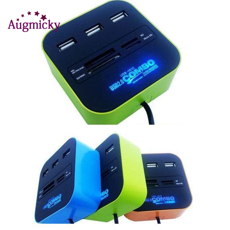 Магазин 3 порта разъем адаптера USB концентратор Combo USB2.0 Micro SD кардридер многопортовый usb-адаптер Поддержка Micro TF M2 MS MP MMC карта
