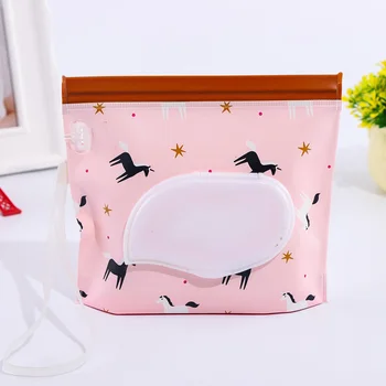 

Holder Self-sealing Refillable Self-supporting Pouch Wet Wipe Reusable Dispenser PVC Wipes Bag