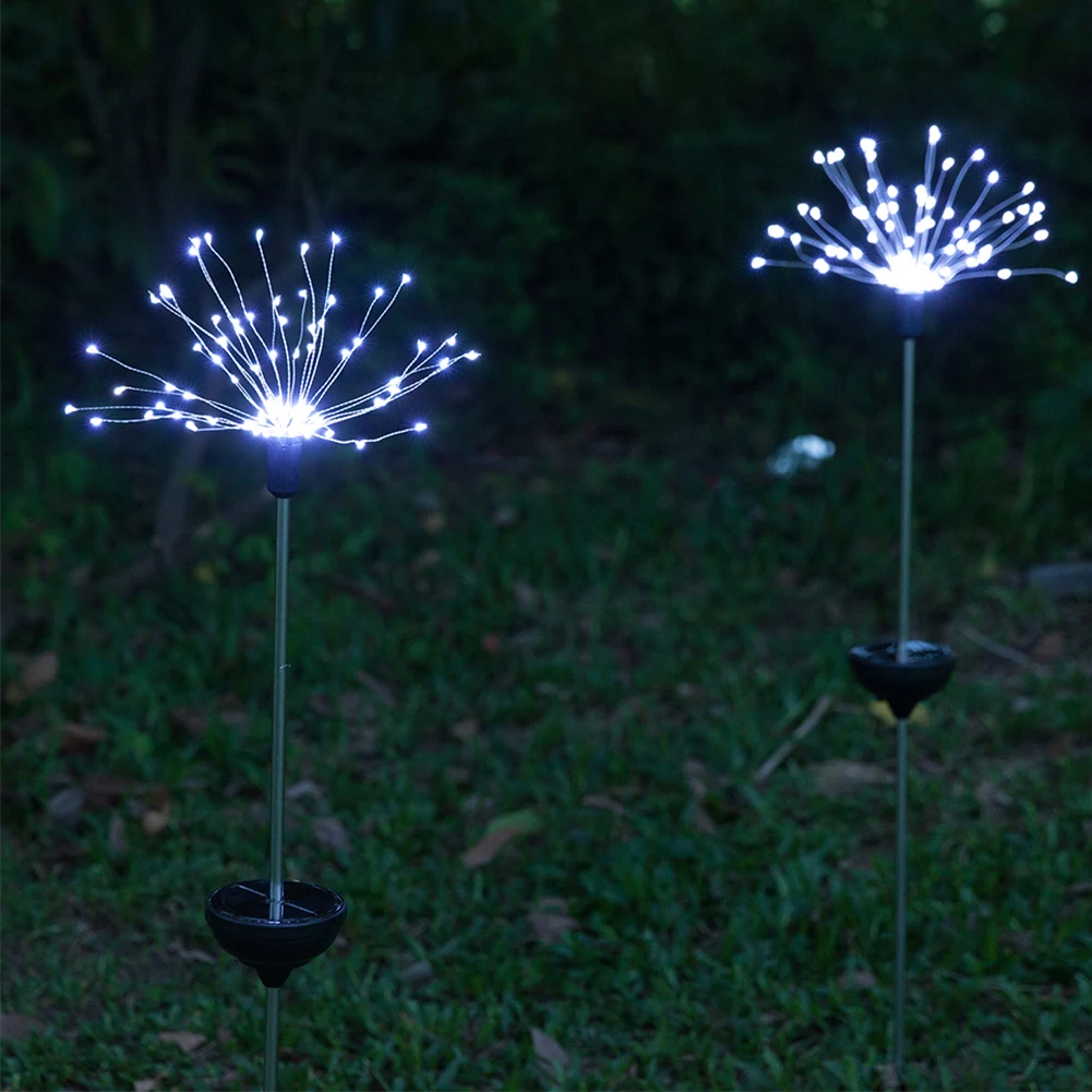 2PCS LED Colorful Solar Powered Decorative Landscape Copper Wire Firework Lawn Lamp Lighting Yard Waterproof Garden Outdoor