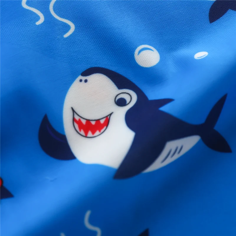 Kids Swimsuits 0-5 Years Baby Boy OnePiece Swimsuit Shark Pattern Short Sleeve Zipper Bathing Beachwear