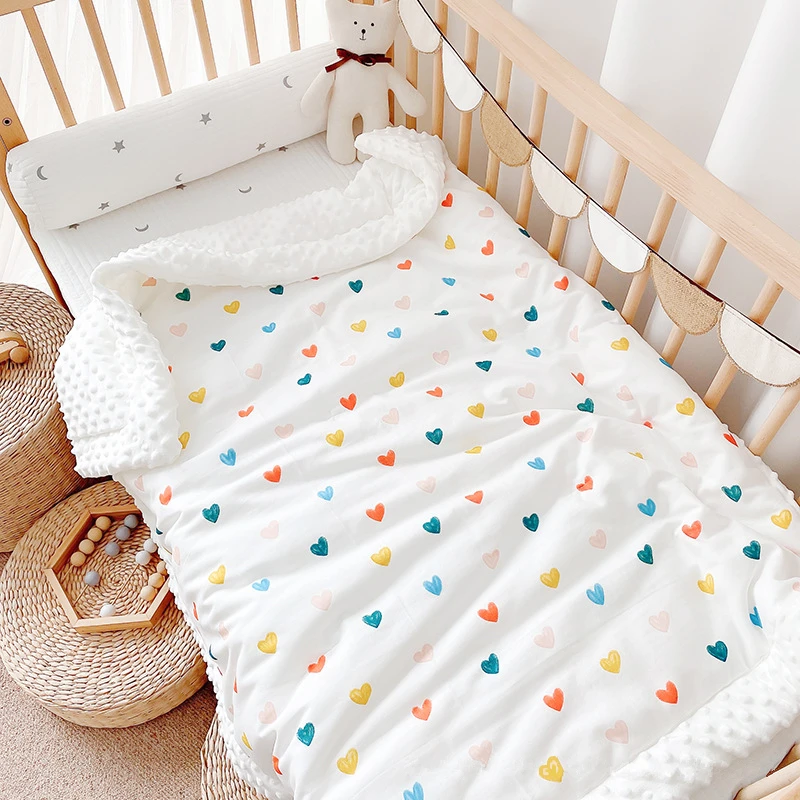 functie Ru Madison Big Size 3D Dot Mousseline Katoen Dikke Hart Print Zachte Baby Deken, lente Peuter  Deken Wieg Quilt Grote Kind Deken|Deken & Inbakeren| - AliExpress