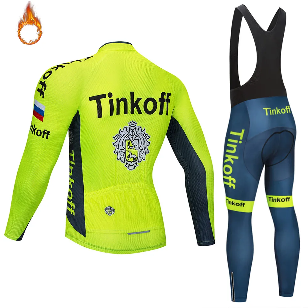 2020 Winter Saxo bank Tinkoff Thermal Fleece Cycling Jersey Ropa Ciclismo MTB Long Sleeve Keep Warm Bike Wear Bicycle Clothing
