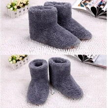 Зимняя обувь с USB утеплителем; плюшевые теплые электрические тапочки для ног; можно стирать в США