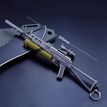 

UZI AWM 98K Key Chain PUBG CS GO Model PP19 Thomson Submachine Guns Metal Gun Model Military Collect Toys For Children Gifts