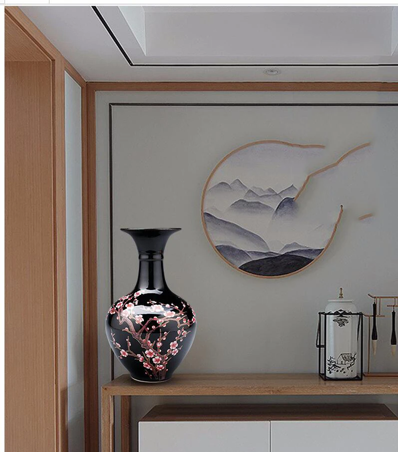 Цзиндэчжэнь китайская керамическая ваза с ораментами украшения дома гостиной настольные Предметы интерьера офиса отеля настольные фигурки искусство