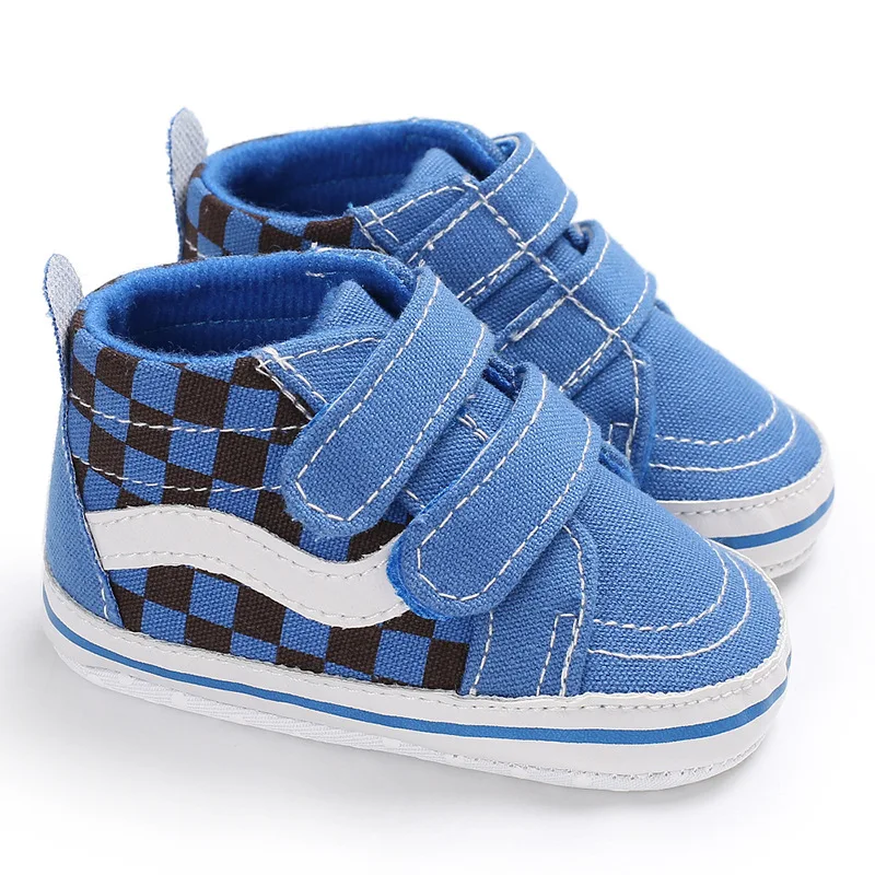 

Fashion Baby Shoes Boy Girl New Colors Canvas Gingham Booties 0-2 Years Hook Loop Baby Boots First Walkers Toddler Crib Shoes