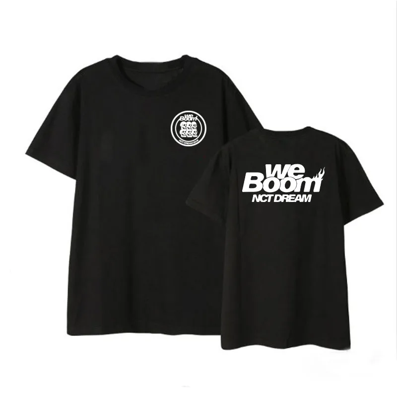 Kpop NCT DREAM Album WE BOOM с таким же коротким рукавом футболки свободные мужчины и женщины Летний стиль 2 стиль печати