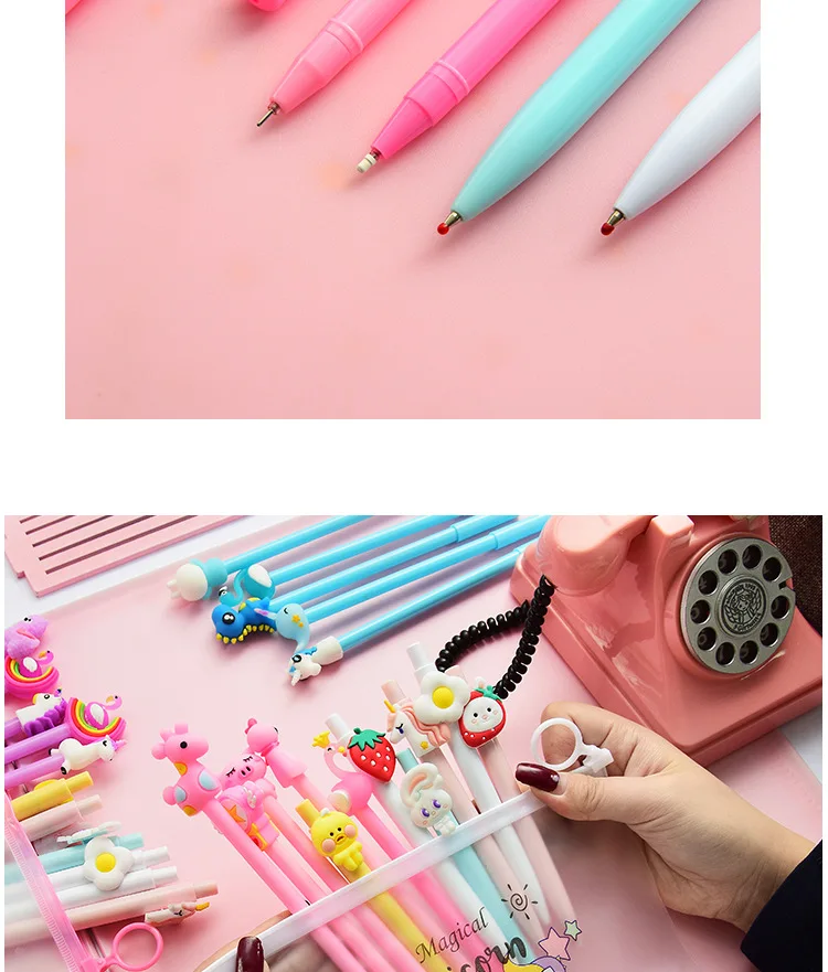 10 шт./упак. творческий Kawaii розовый цветок Пресс гелевая ручка подпись ручка Эсколар. школьные канцелярские товары поощрительный подарок
