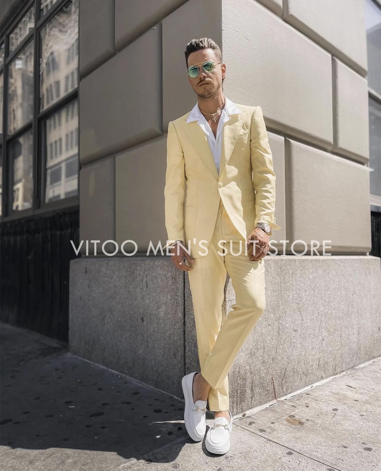 Formal Plain Men Mustard Yellow Suit at Rs 6999/set in Noida | ID:  25914238697