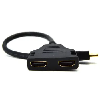 

HDMI Male to 2 HDMI Female 1 in 2 out Splitter Black Cable Adapter Converter VDX99