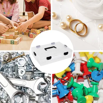 

Sorting Portable Plastic Organizer Building Blocks Storage Box Layered Clear Case Table Large Capacity Home Multi-Purpose