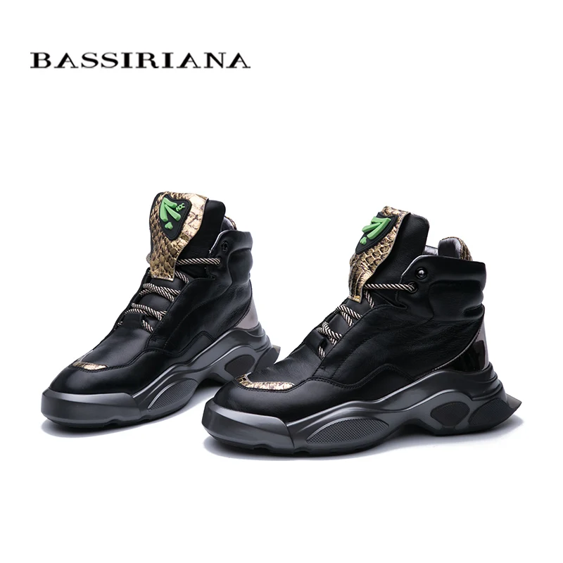 Новинка 2019 зимняя женская повседневная обувь на платформе BASSIRIANA2019 кожаная