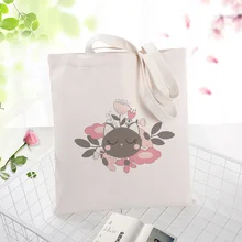 Кошка сумка Холст сумка хозяйственная сумка на заказ Печать текстовый логотип DIY ежедневное использование эко экологическая многоразовая утилизация