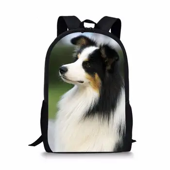 

New Border Collie School Backpack for Kids Customized Bagpack Cute Dog for Boys Schoolbag for Girls Kinderrucksack Dropshipping
