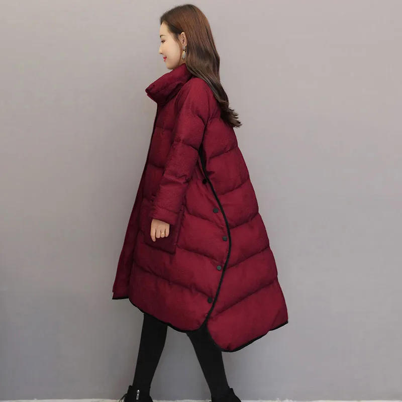 

Dongdaemun down Jacket Cotton-padded Clothes Mid-length Online Celebrity INS Fashion CHIC Cotton-padded Clothes A- line Cotton-p