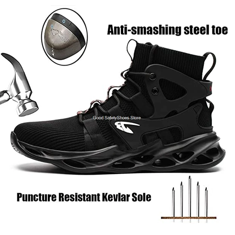 Men Safety Work Boots Steel Toe Puncture-Proof Sneakers