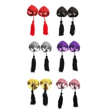 1 пара, сексуальный Стикини наклейки, женское белье, блестки, кисточка, бюстгальтер для груди, соска, накладка, сердце, для женщин, s, Pasties