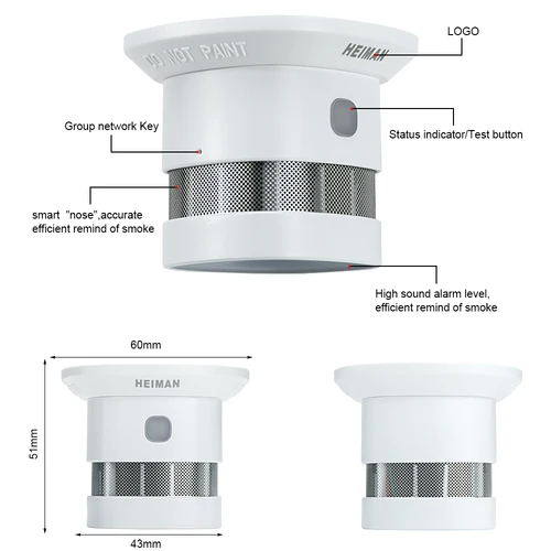 HEIMAN-Zigbee 3.0 화재 경보 연기 감지기 스마트 홈 시스템, 2.4GHz 고감도 안전 예방 센서 무료 배송 6