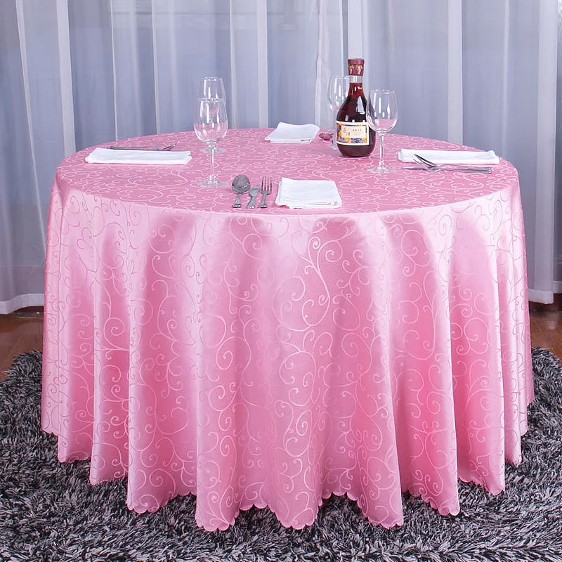 Мульти Размеры крючком лоза Виноградная лоза цветок круглые Скатерти ресторан прямоугольная Полиэстеровая скатерть, украшение для дома покрытие стола - Цвет: Розовый