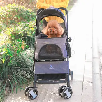

Pet stroller puppy dog stroller out light cat folding trolley Teddy small dog baby stroller supplies