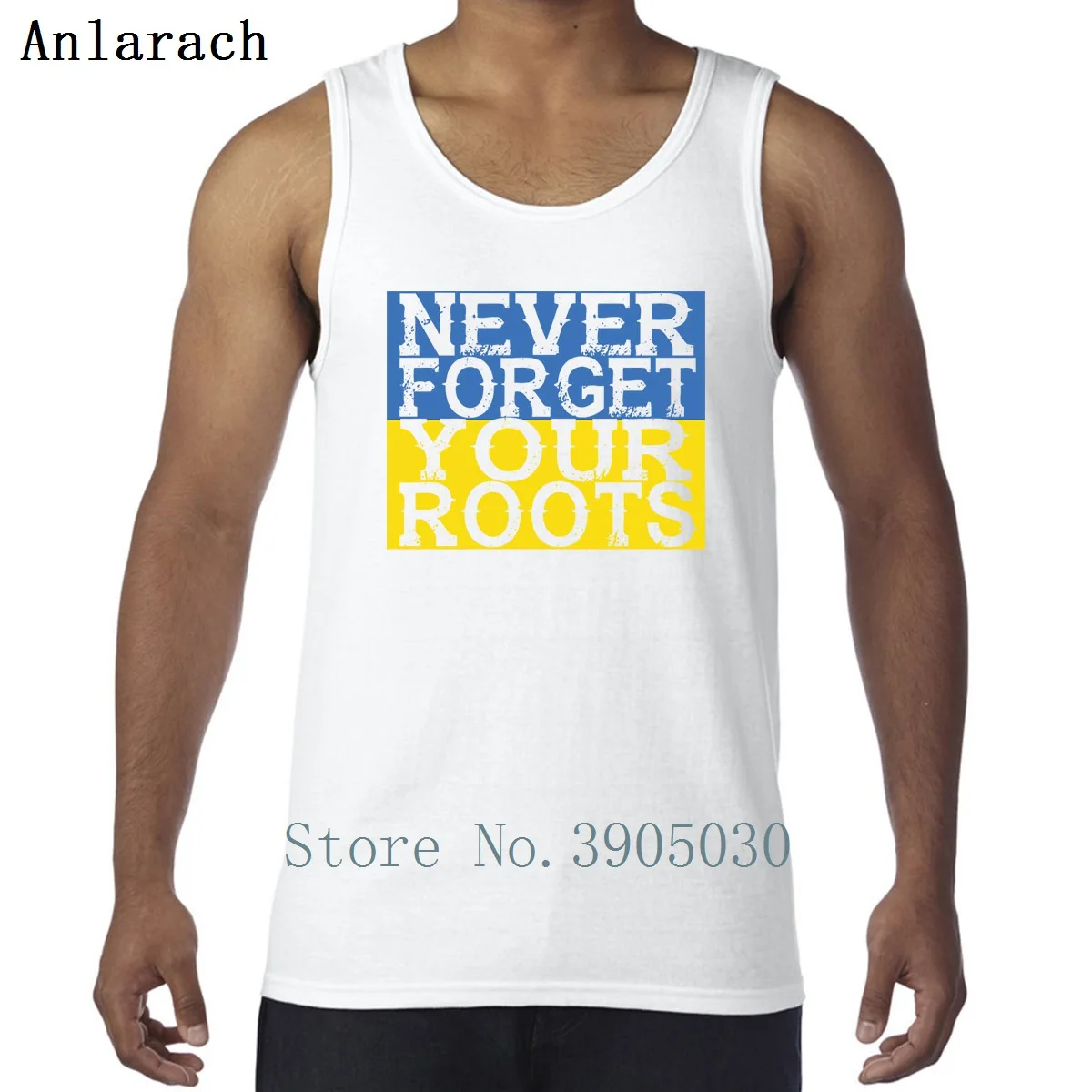 Домашняя украинская жилетка Never Forget Roots, комичные безрукавки с необычными интересными картинками, мужская майка для тренировок, индивидуальная летняя майка с круглым вырезом - Цвет: White