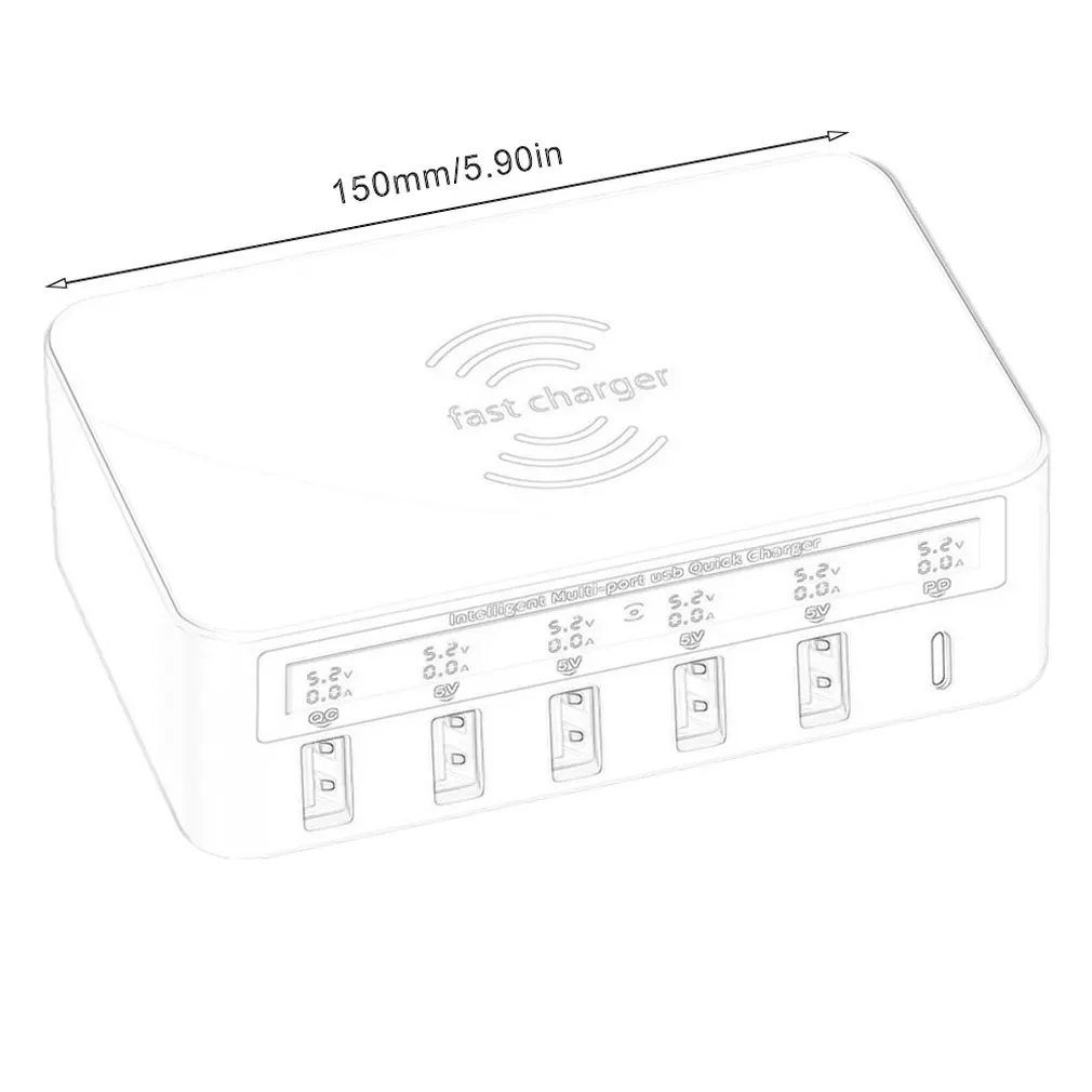 Fast charging Multiple USB Charger Multiple Device Charging 50W Smart Quick Charge USB Charger For iPhone For xiaomi