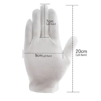 

12 Pairs Unisex Cotton White Inspection Gardening Work Gloves Protective Glove 63HC